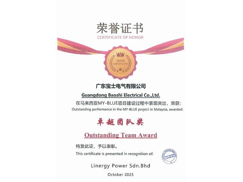 喜报！优游国际官网电气荣获马来西亚项目&ldquo;卓越团队奖&rdquo;